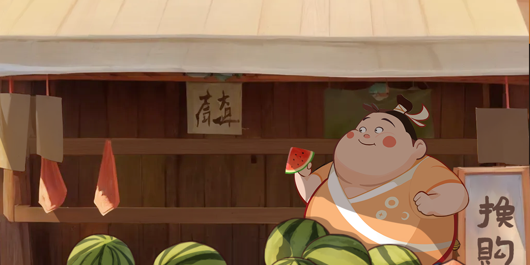 Game character on horse